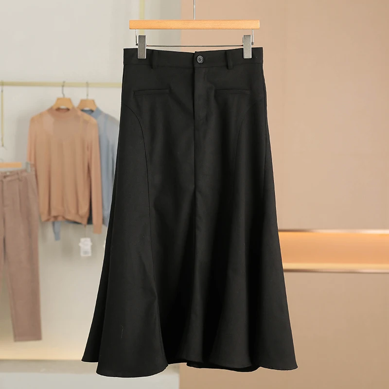 

Элегантная юбка А-силуэта с высокой талией из вискозы, однотонная, с большим оборчатым подолом, для молодых женщин 25-34 лет