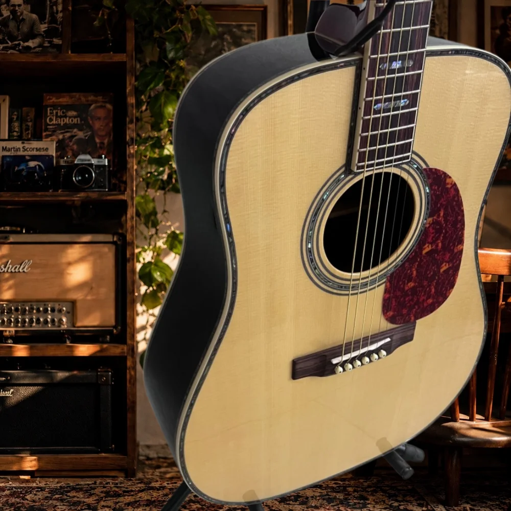 Handcrafted D45 Acoustic Guita - Musical Instrument For Beginners ulasan dan harga