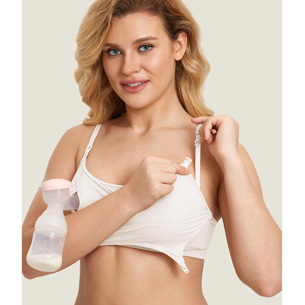 Momanda Hands Free Pumping Bra Breastfeeding Maternity Patented All-in-One Wireless Moving Pad Nursing Bra Pregnant Women