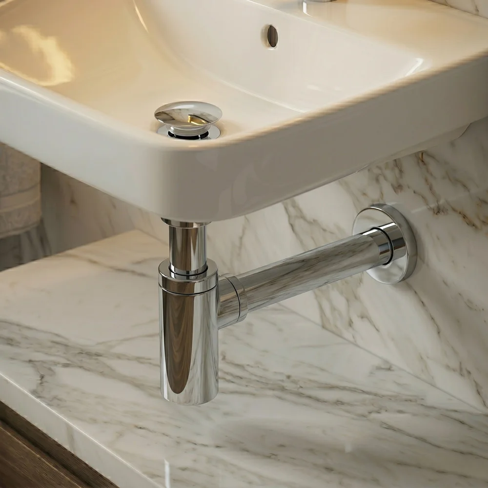 Wholesale Modern Brass Basin Drain Set Hotel Bathroom Kitchen Bathtub Pop Up Waste Bottle Trap Adjustable Siphon 3-Year Warranty