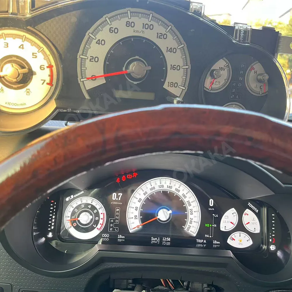 

Для Toyota FJ 2007-2022: Цифровая приборная панель LCD, виртуальный кокпит, многофункциональный спидометр