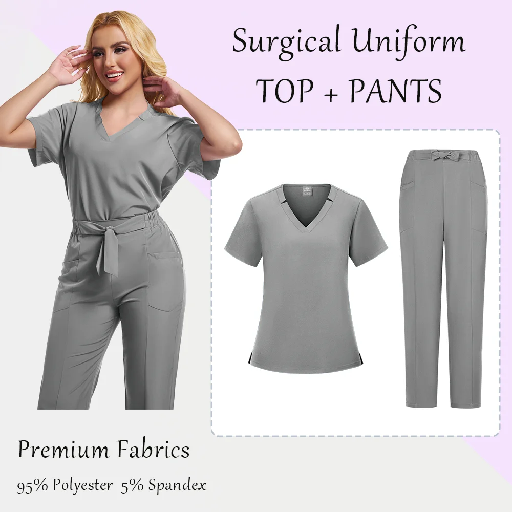 Unisex Medical Uniforms Men Women Nursing Clothes Beauty Costume Nurse Scrubs Sets Doctor Dentist Workwear Clinical Tops Pants