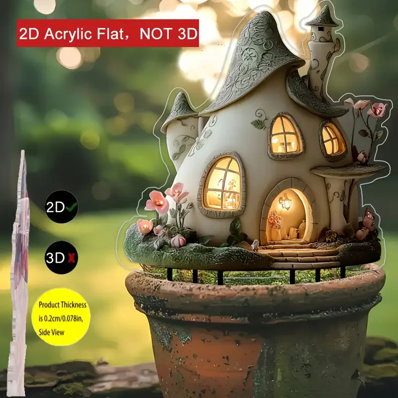 1Pcs Fairy Tale Cottage Outdoor Decoration Garden Decora Pile Ideal Thanksgiving Party Decora Courtyard Decora Holiday Gift