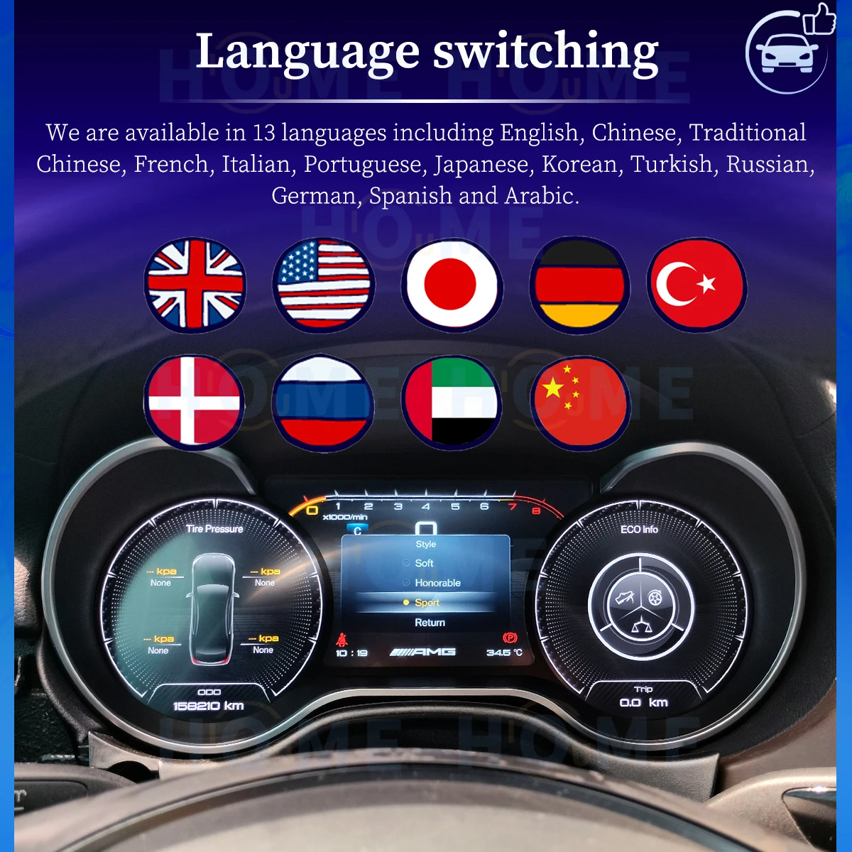 Digital Dashboard Panel Virtual Instrument Cluster CockPit for . . R Class W251 V251 R350 2006 - 2017 LCD Speedometer