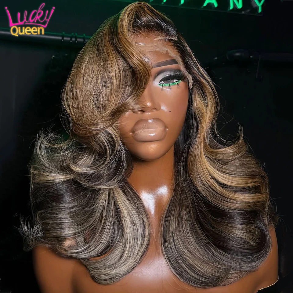 

Highlight #27 Honey Blonde 180 Density 13X4 Bob Wig Short Bob Lace Frontal Human Hair Wigs Body Wave For Black Women Pre-Plucked