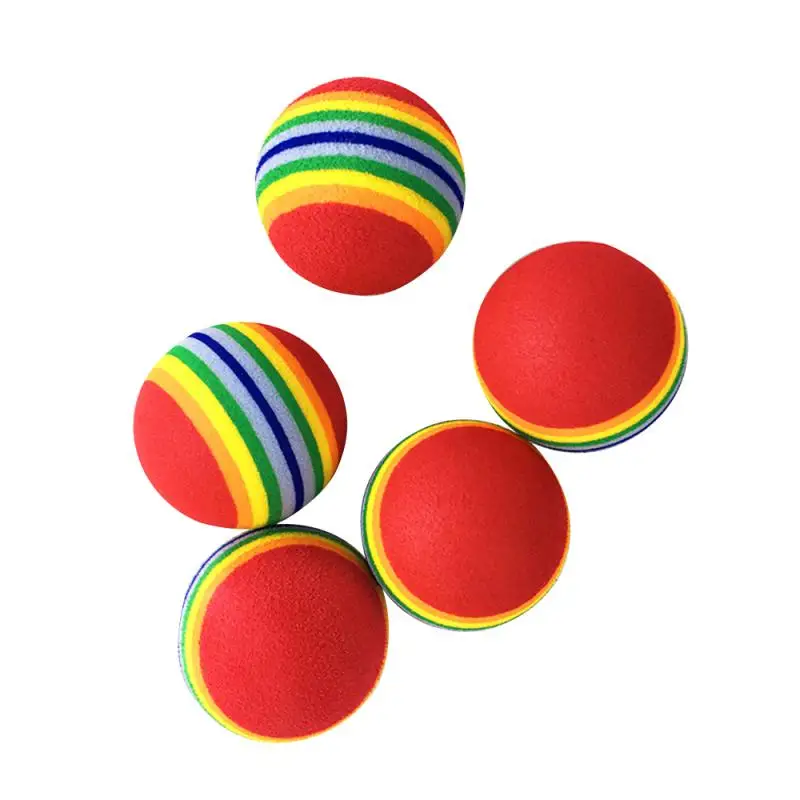 Colorful Ball Cat Toy Ball Interactive Cat Toys Chewing Rattle Scratch Natural Foam Ball Training Toys For Cats Pet Supplies