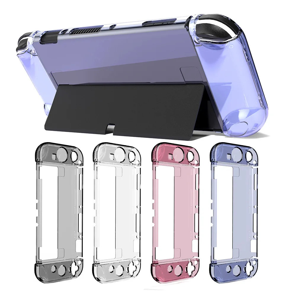 Transparent Shell Protective Case Cover Compatible-Nintendo Switch OLED Console PC Protective Case For Switch OLED