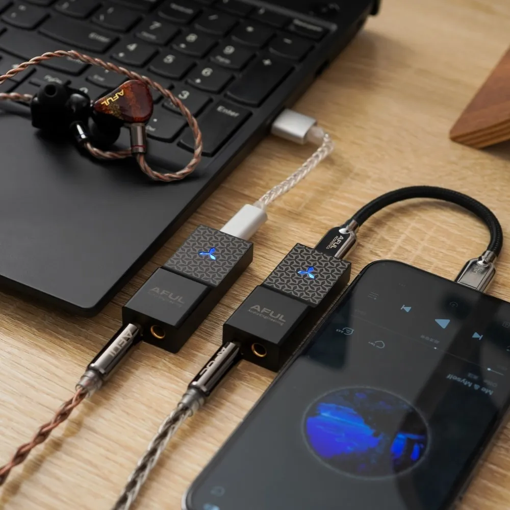 AFUL SnowyNight Portable USB DAC & AMP Dual CS43198 Chips Lossless Transmission 32/768kHz PCM DSD256 3.5mm 4.4mm Balanced