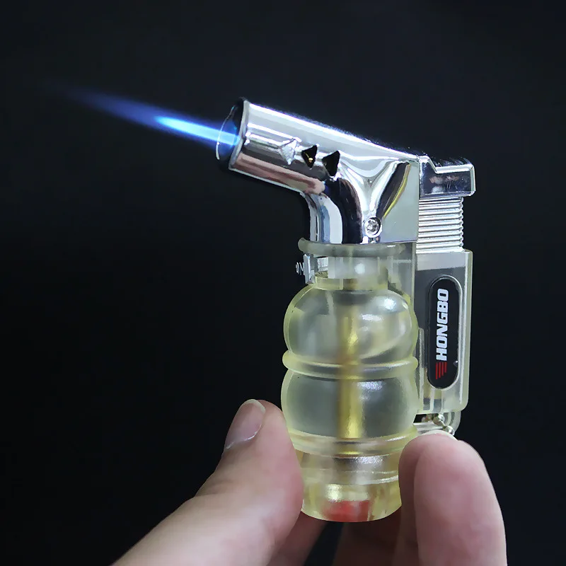 Turbo Jet Windproof Spray Gun Visible Butane Gas Lighter Cigar Pipe Cigarette Accessories Outdoor Camping Ignition Tool