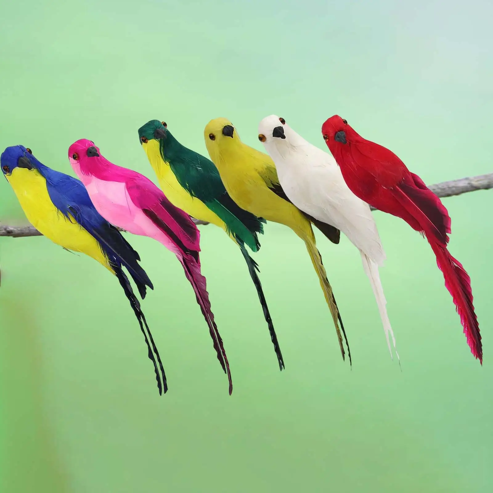 

Fake Artificial Birds Photography Props Feathered Parrot for Decoration