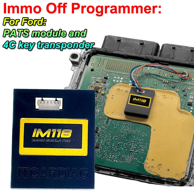 ITCARDIAG IM118 Immo Off SQU Emulator For Ford Mazda 1995-2002 with PATS Module and 4C Key Transponder Immobilizer Emulador