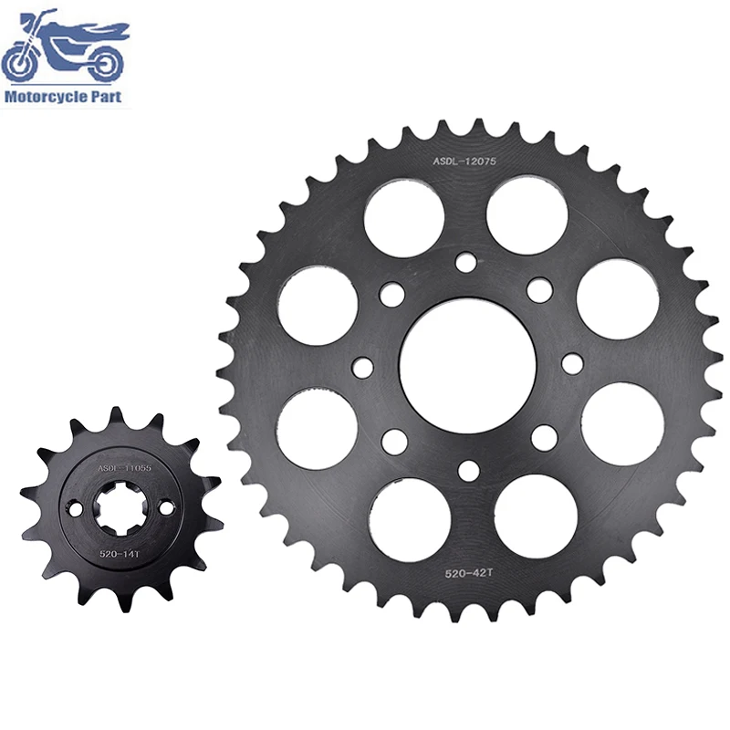 520 14T 42T Motorcycle Front and Rear Sprocket Carburized Steel for KT/M200 125 200 Du/ke 2012-2014 For KT/M 125 Du/ke 2011-2013