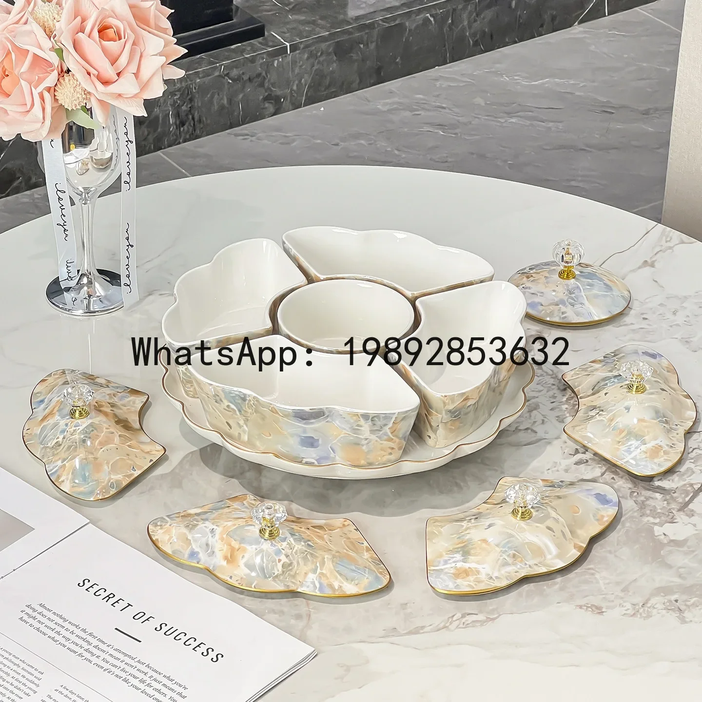 

V5.12 ceramic sealed nut snack candy tray - perfect for home coffee tables and fruit platters