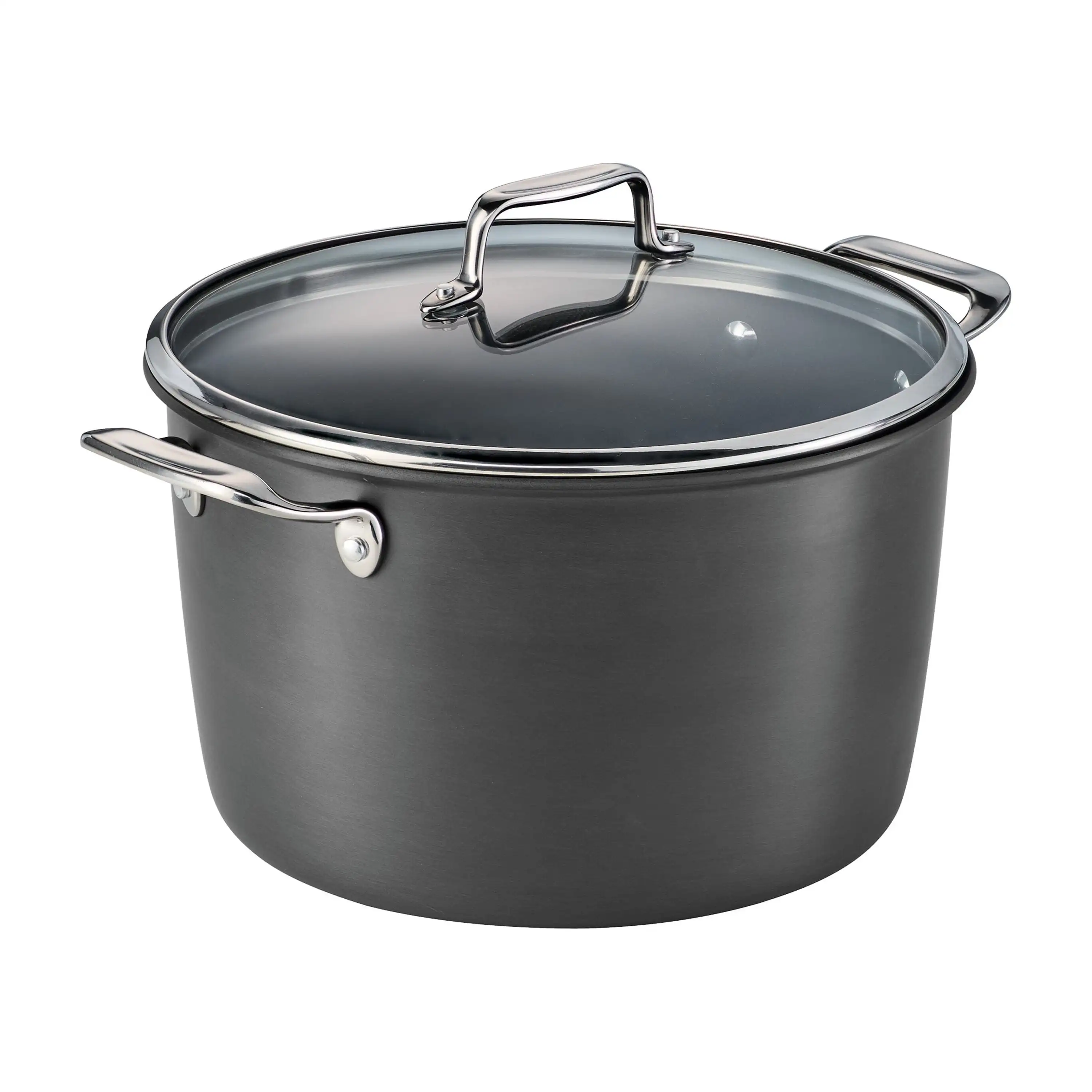 

Gourmet 8 Qt. Hard Anodized Aluminum Nonstick Stock Pot mirror-polished stainless steel side handles