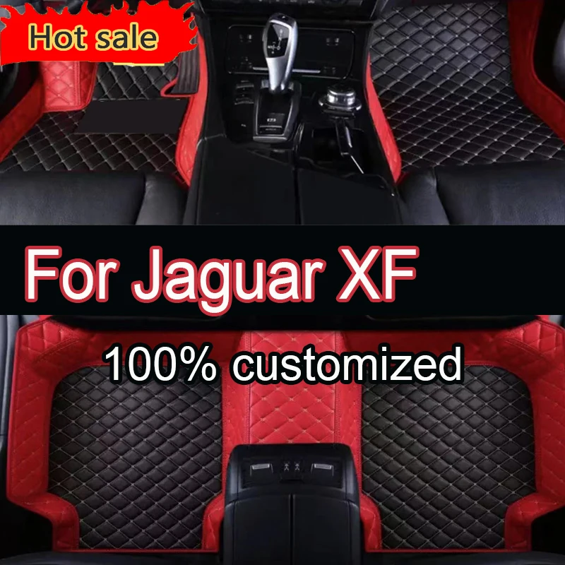 Car Floor Mats For Jaguar XF X260 2016~2022 Carpet Rugs Durable Leather Mat Anti Dirty Pads Auto Interior Parts Car Accessories