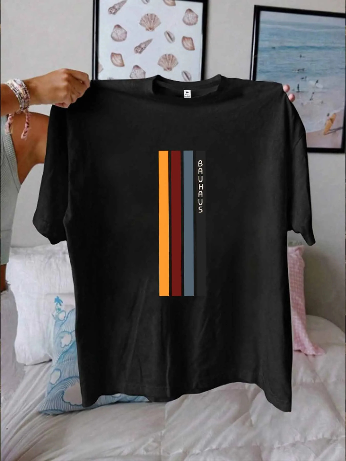 

【WY133468】Трихцветная женская футболка больших размеров с круглым вырезом и короткими рукавами, эластичными рукавами и модными принтами