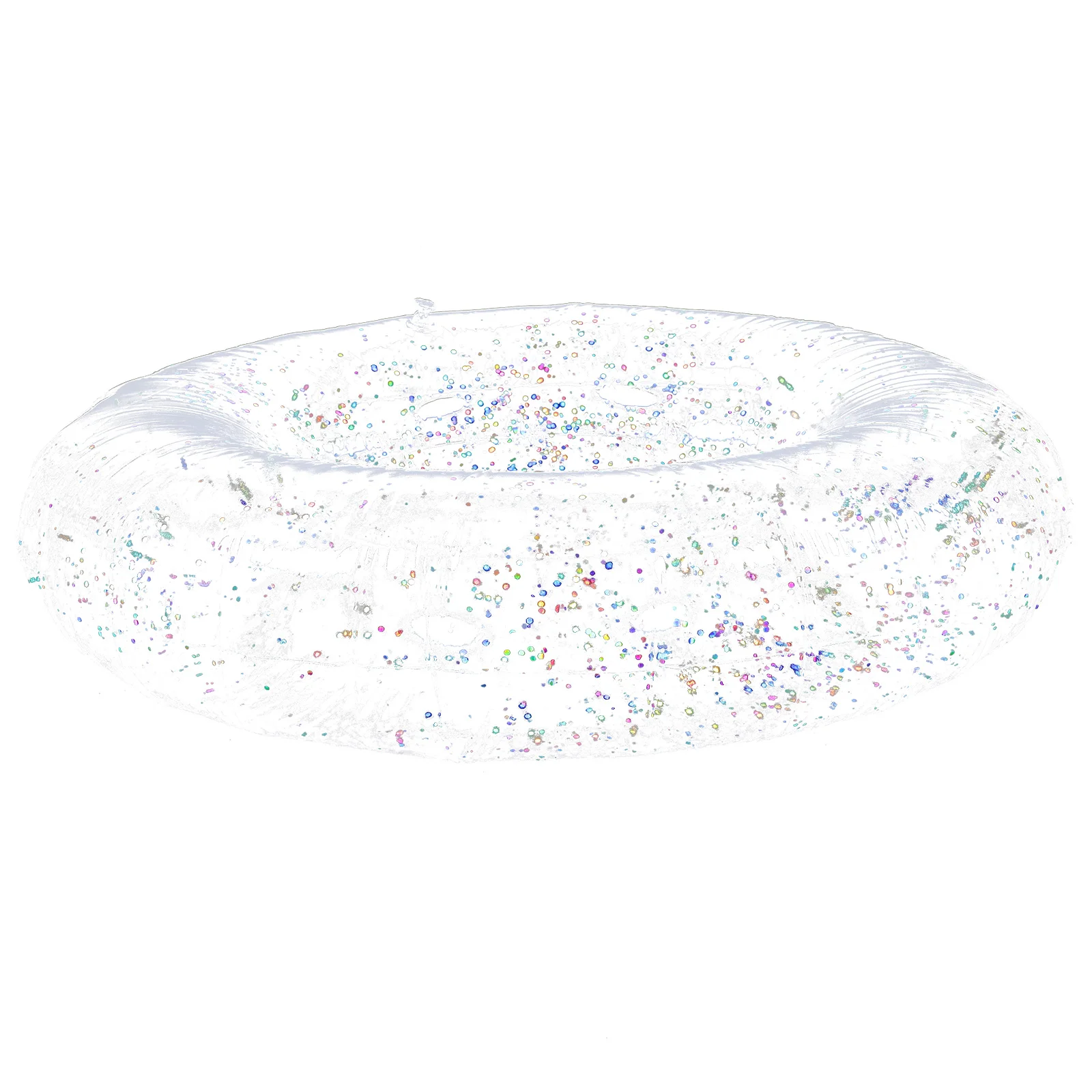 

Transparent Glitter Inflatable Swim Ring Large Size Lightweight Easy Inflate Floating Ring Pool Party Swimming Tube