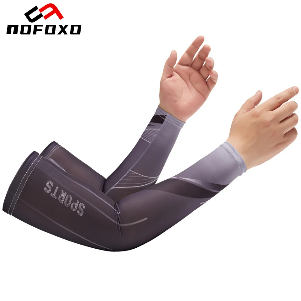 

NOFOXO 1Pair Summer Sports Ice Sleeves Sun Protection Arm Cover Non-slip Outdoor Cycling Driving Sun Protection Arm Sleeves