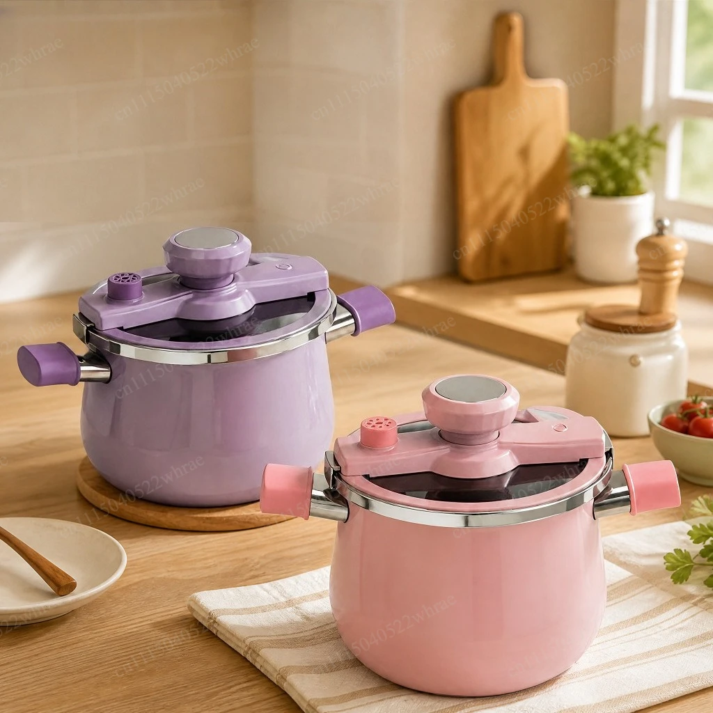 Enamel micro-pressure pot household quick stew stew multi-functional new high pressure gas induction cooker universal