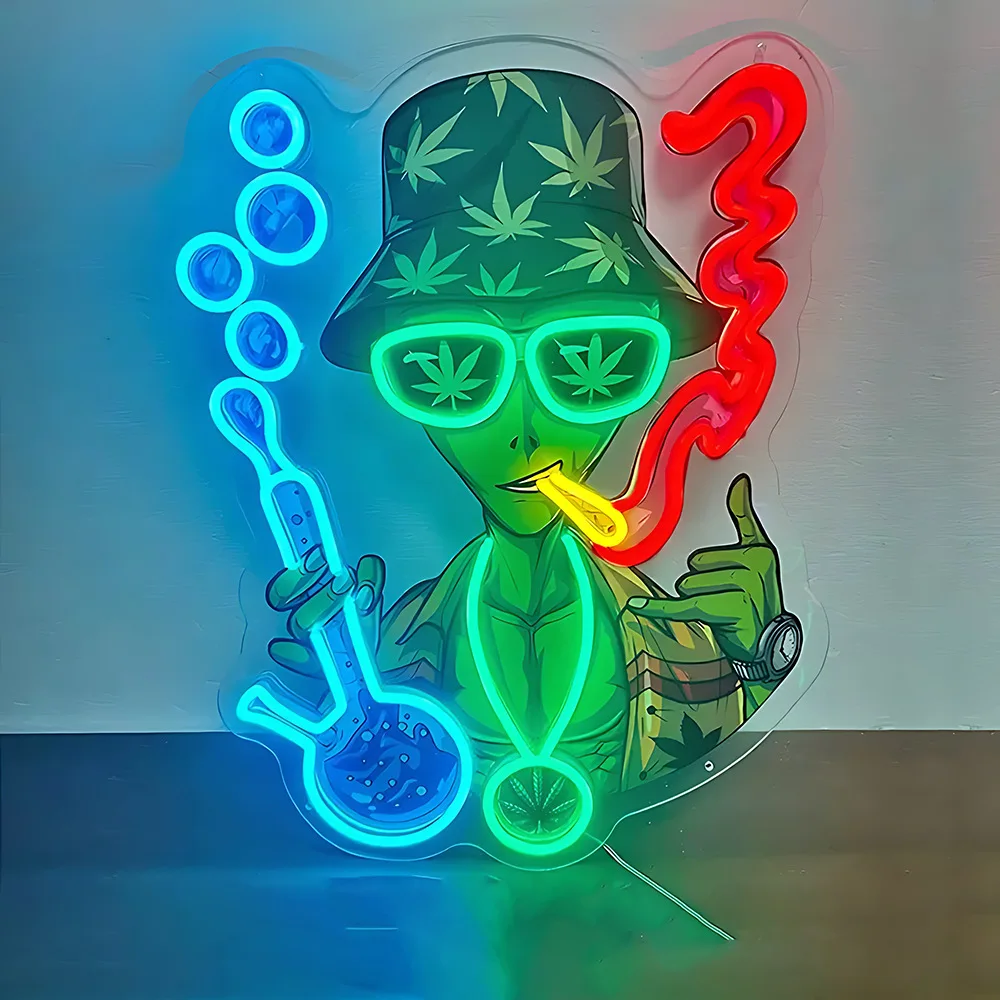 LED Neon Sign, Smoking Monkey, Spaceman, David Statue, USB Powered Ambient Decor Light, Customizable Acrylic Neon Wall Art