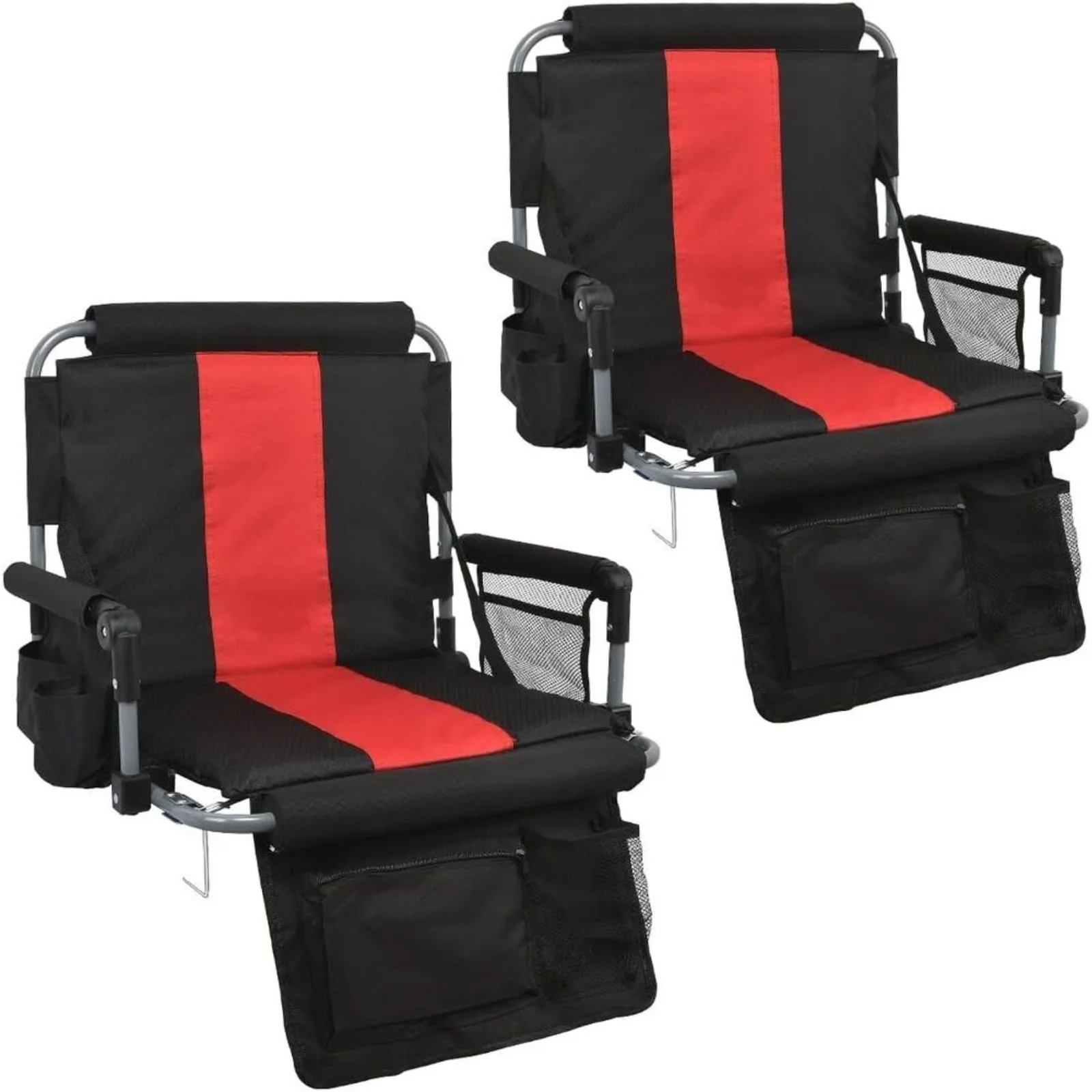 

2 Pack Portable Folding Stadium Seat Chair for Back Armrest Cushion United States