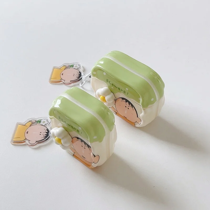 เคสหูฟังลายชินจังสุดน่ารัก เคสหูฟังสำหรับ AirPods 1 2 3 Pro 3 4 Pro2 2nd กล่องหูฟังไร้สายบลูทูธ