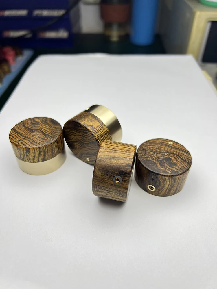Solid Wood Knobs Copper-Wood Hybrid Knob Guitar Tuners Bass Guitar Machine Heads Hi-Fi Audio Tube Amplifier Control Dials