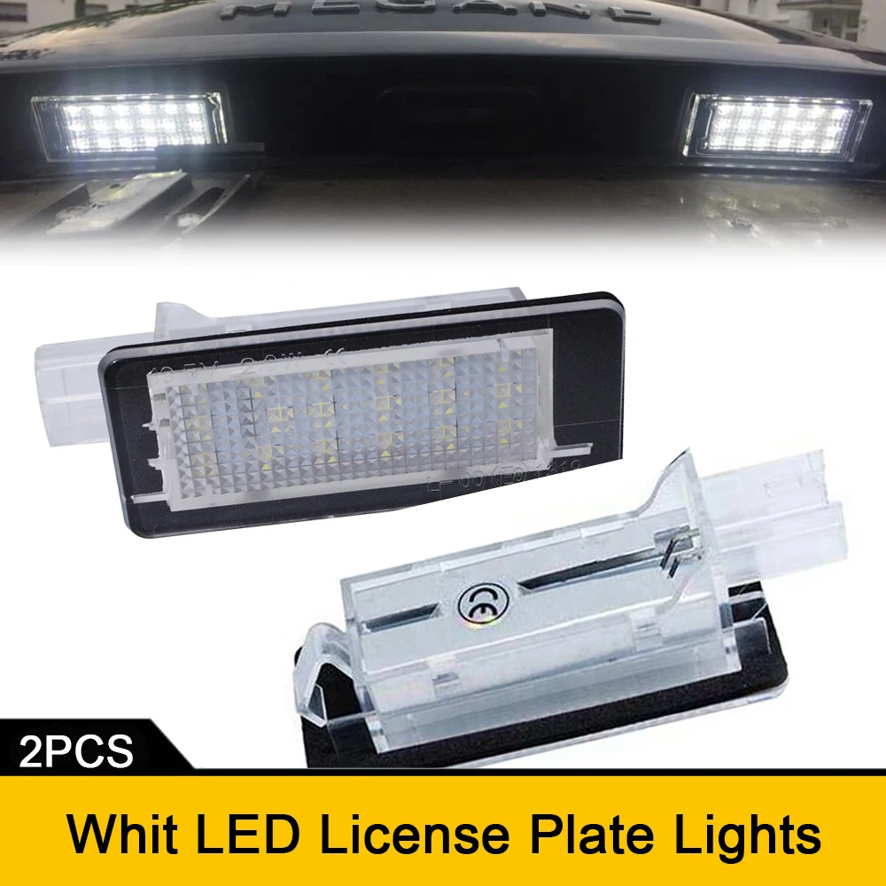 2x No Error Car Rear License Plate Led Light For Renault Zoe Modus Laguna Latitude Scenic Fluence Espace Kaptur Dacia Lodgy