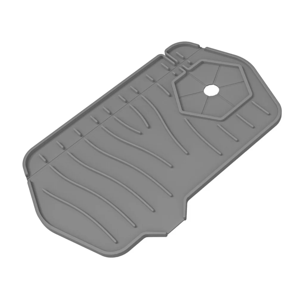 Durable Silicone Sink Splash Guard Non Slip Gray/Green Drip Catcher Tray Countertop Protector Home