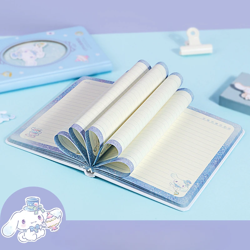 Cute Cartoon Notebook para Meninos e Meninas, Sanrio Cinnamoroll Diary, Color Page, Hard Shell Notepad, Holiday Gifts