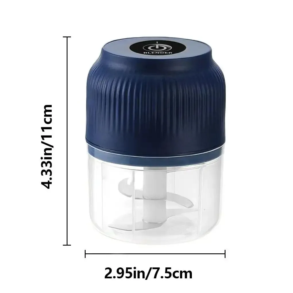 1pcs Electric Garlic Chopper, 4 Sharp Blades，Portable Veggie Chopper, 300ML Garlic Grinder Masher Onion Chopper, Blender to Vegetable, Cordless Food Processor for Ginger, Chili, Fruit, Meat, Spices, Beans, etc view 8