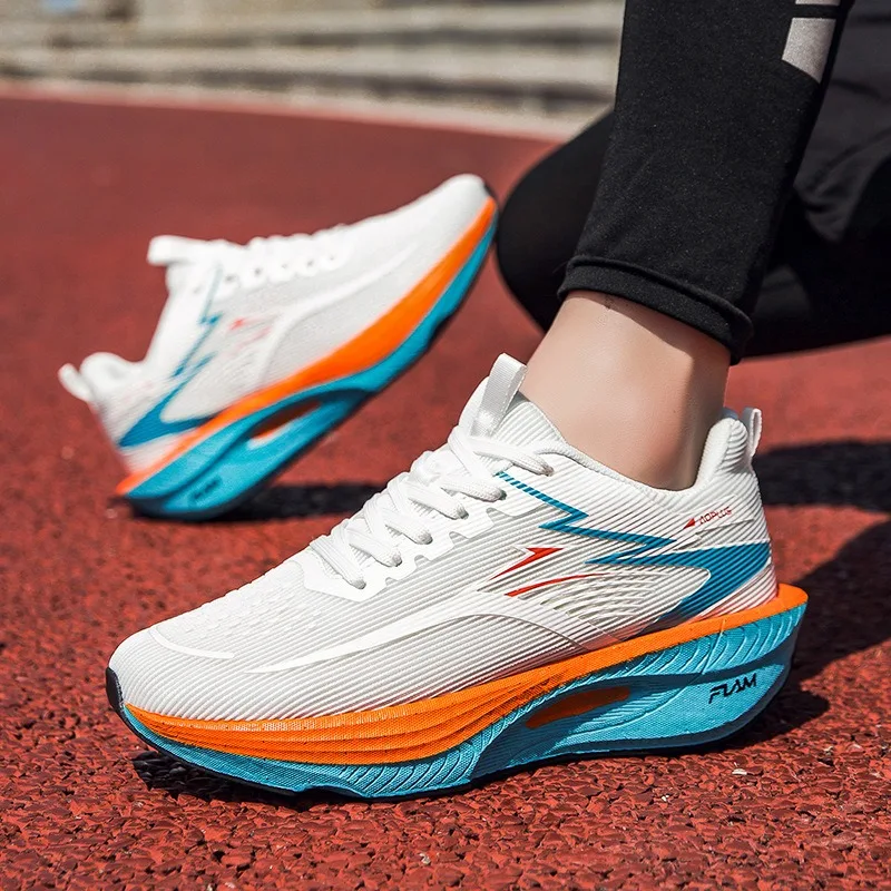 Three Tone Color Block Breathable Athletic Sneakers  Lace Cushion Midsole Lightweight Jogging Track Sports Daily Casual Footwear