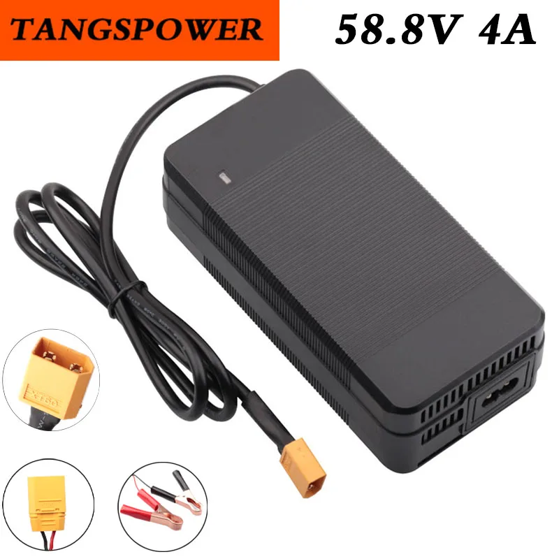 

58.8V 4A Lithium Battery Charger For 14S 52V 4A Charger Li-ion Battery Pack Charger Fast Charging