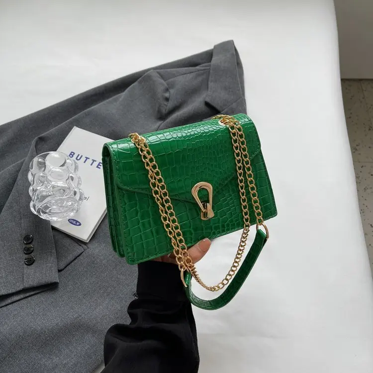 

Bolsos de hombro con patrón de cocodrilo para mujer, bolso cruzado de cuero Pu para mujer, bolso de mano para teléfono diario