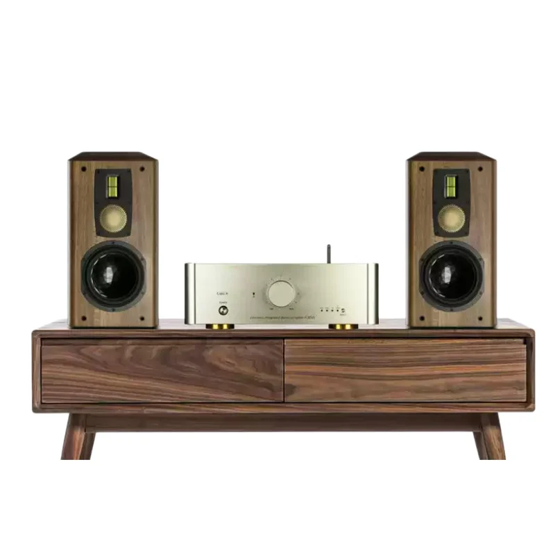DH-04 6.5-Inch 3-Way Passive Bookshelf Speakers HiFi Audiophile Stereo Sound with Ribbon Tweeter Home Audio PRO Version