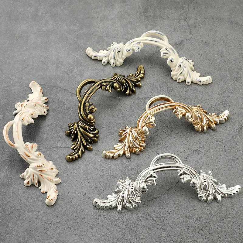 Zinc Alloy Rural Ivory White Cabinet Door Drawer Handle Cabinet Door Closet Kitchen Handle Wardrobe Door Furniture Handle