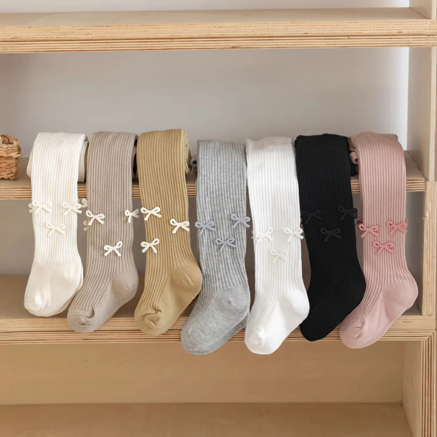 2 to 8 Years Girls Tights Bowknot Kids Pantyhose Spring Autumn Clothing