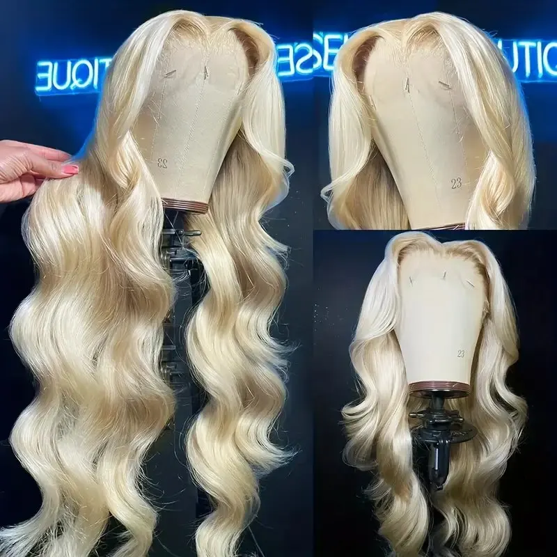 Rosabeauty Blonde 613 HD Body Wave Lace Front 13x6 Human Hair Wigs 5X5 Glueless 13X4 Frontal 250% Density 40 Inch Wig