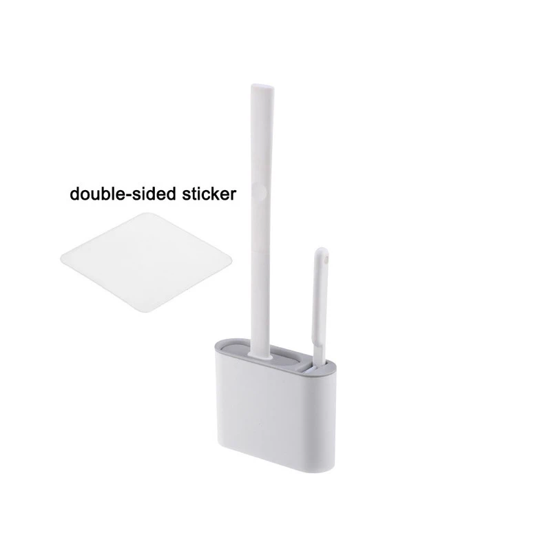 Toilet Brush Home Bathroom Wall Mounted Set No Dead Space Cleaning Toilet Brush Silicone Toilet Brush image 2
