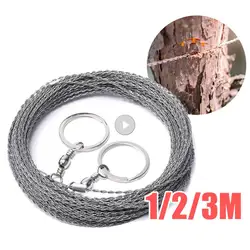 1/2/3m Manual Chain Saw Wire Saw Portable Scroll Outdoor Emergency Travel Survival Tool Stainless Steel Wire Saw Wood DivineTool