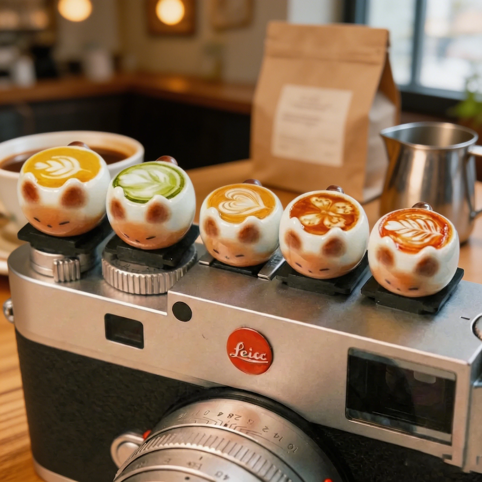 Camera Hot Shoe Cover Cute Cat Latte Art Ceramic Decorative Cap for Fujifilm Sony Canon Mirrorless DSLR Camera Accessories