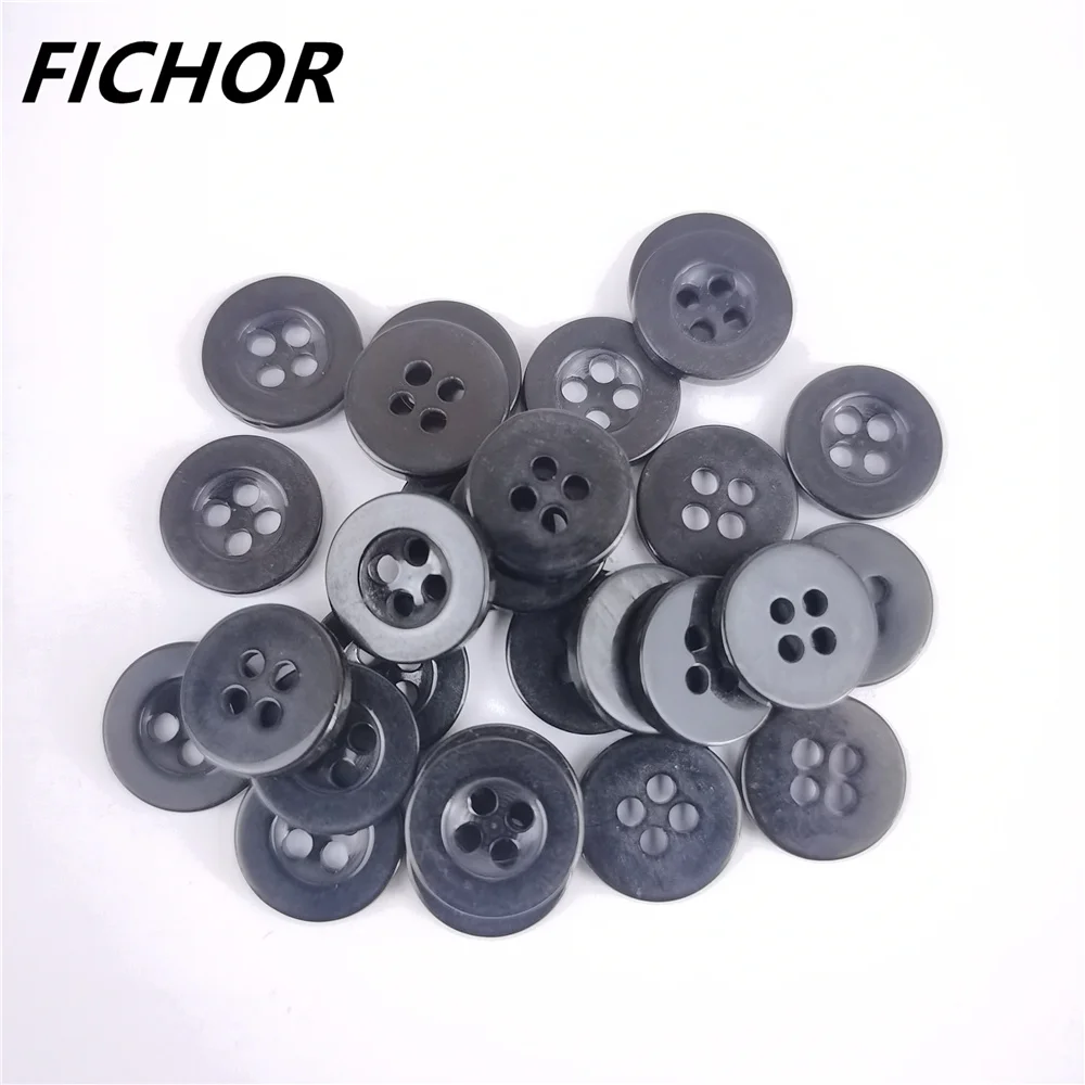 30/50pcs 11.5mm 4 Hole Black Resin Sewing Buttons Cute Solid Color Round Shape Button for Baby Kids Clothes DIY Accessories