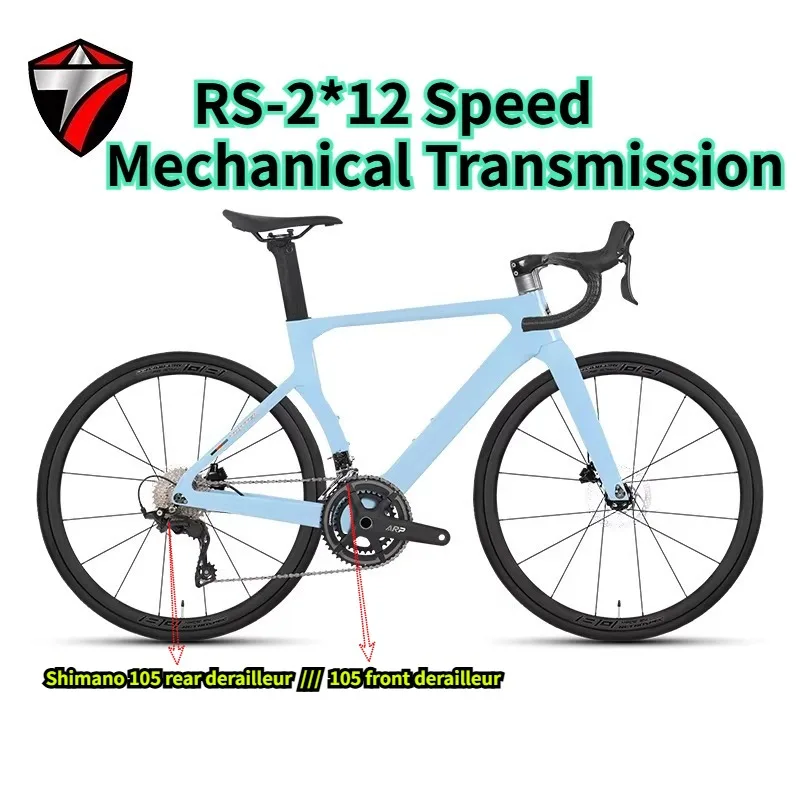 

TWITTER T8pro(RS-2*12s 105 front and rear derailleurs)(RS-12s M6100 rear derailleur)T800 carbon fiber road bike hydraulic brakes