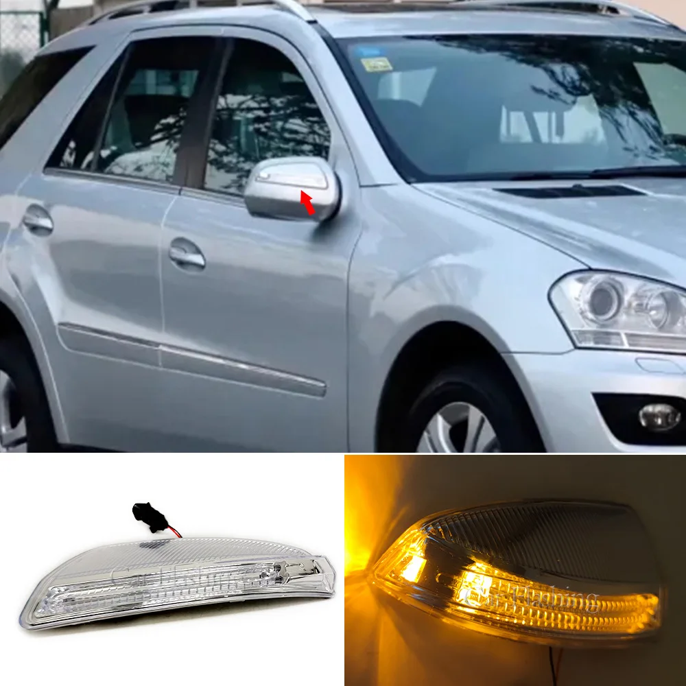 For Mercedes Benz C-Class w204 w164 ML 07-11 Reverse Mirror Turn Signal Edge Lights