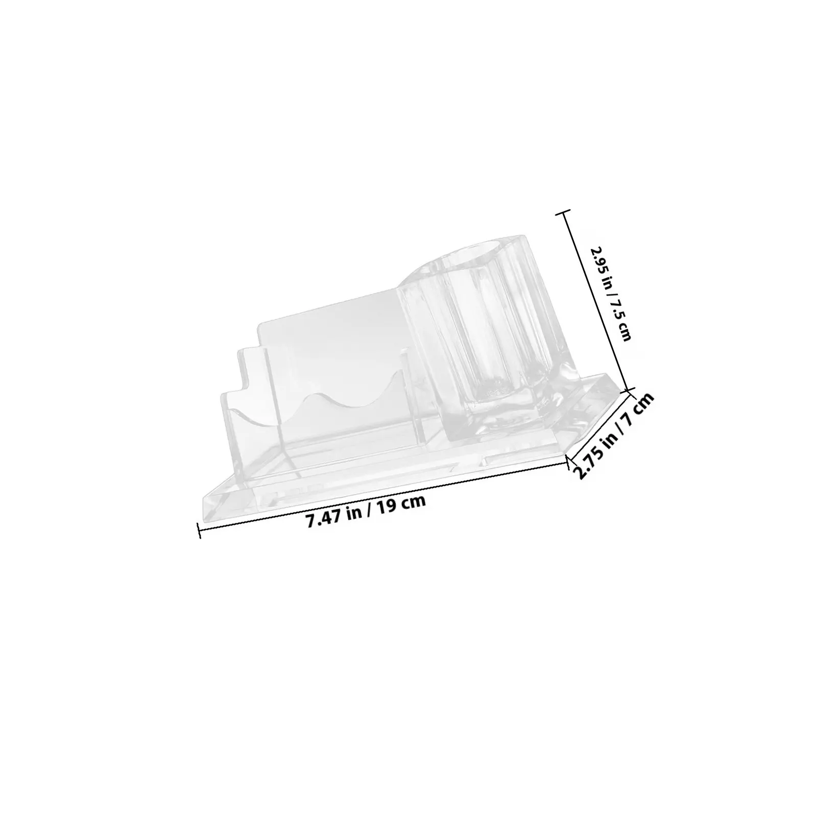 Portable Acrylic Business Card Holder Minimalist Desktop Organizer Small Size Office Card Stand Storage Box Pen Holder