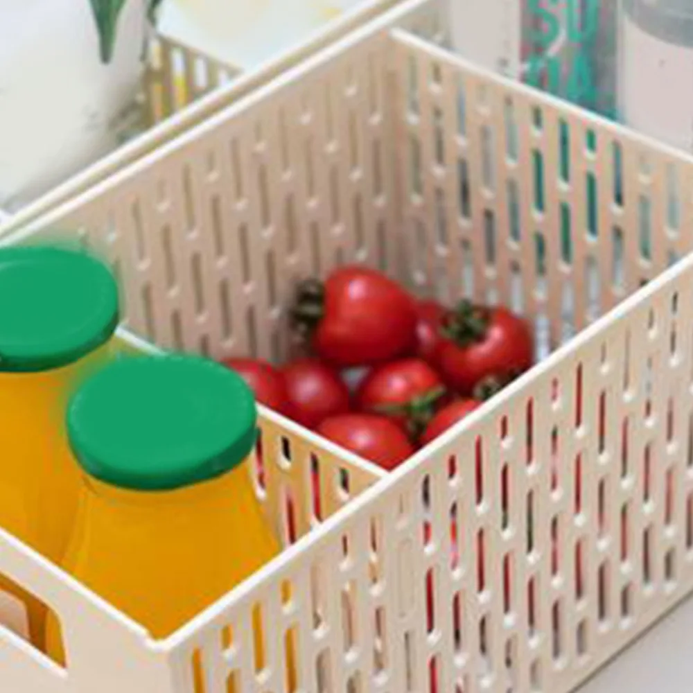 3 Compartments Plastic Divider Storage Basket White PP Compartment Storage Bin Multifunctional Save Space Storage Organizer Bins