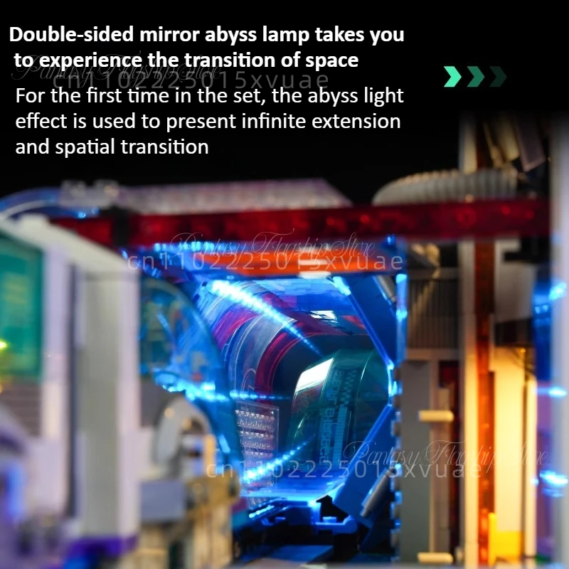 Neue Cyberpunk-Bausteine, Straßenansicht der hängenden Bahnhof, Puzzle, Montage, Spielzeug, Modell, Dekoration, Sammeln Sie Weihnachtsgeschenk