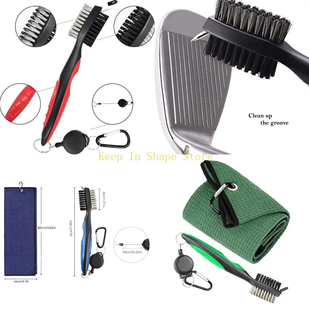 U1JC – ensemble nettoyage Golf haute Performance, brosse pour Club Golf serviette en microfibre