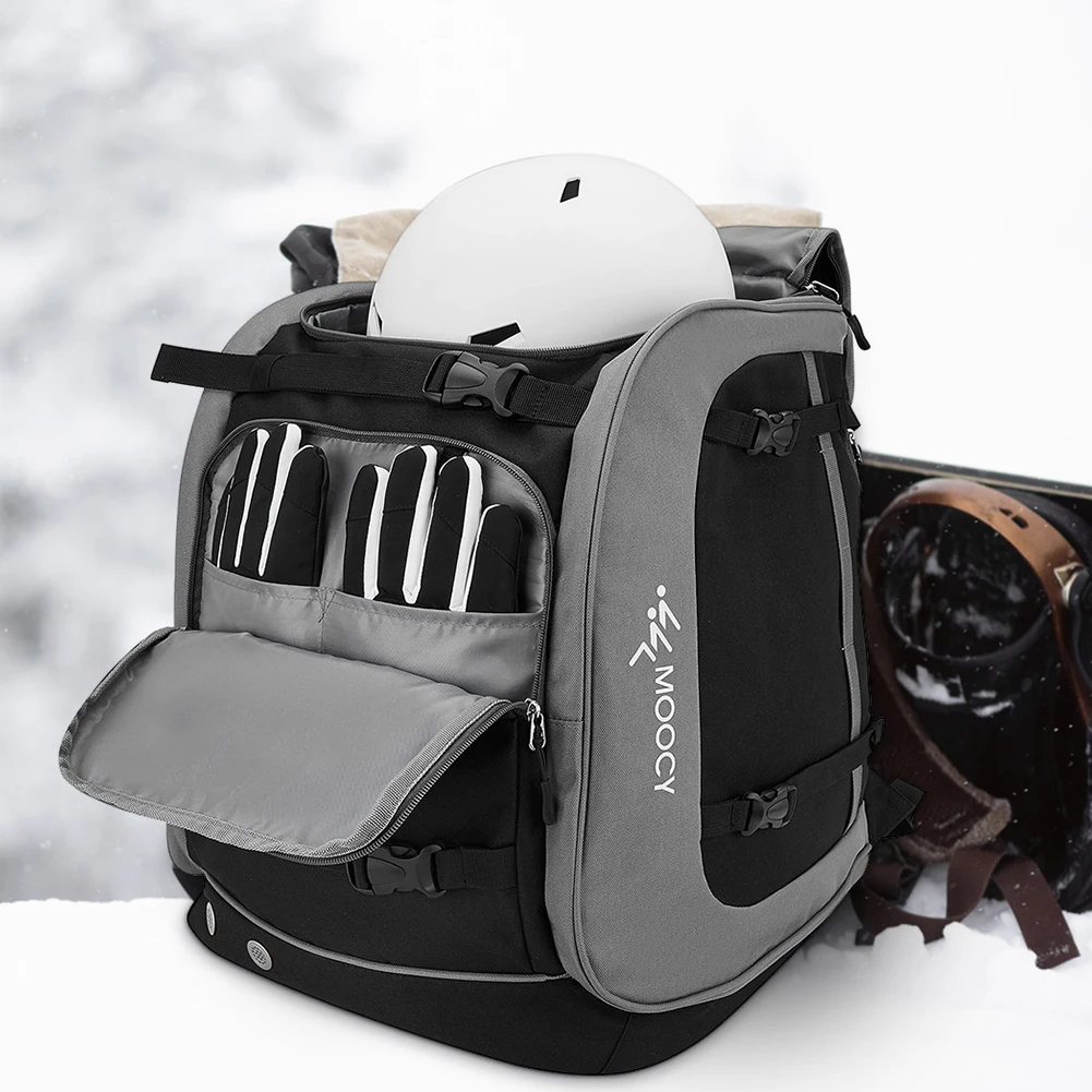 65L Ski Backpack Boot Bag Unisex Large Capacity Carrying Bag Waterproof Helmet Clothing Rucksack For Outdoor Hiking Skiing New