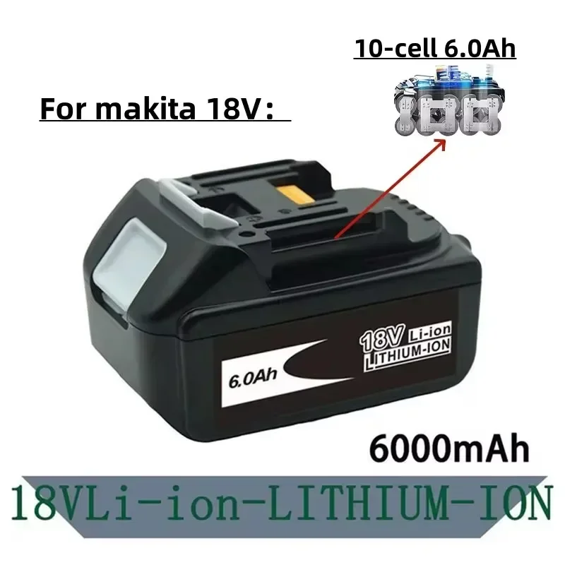 18v Battery for Makita Screwdriver BL1860 BL1850B BL1850 BL1840 BL1830 and 18v Charger Replacement Batteries for Power Tools.